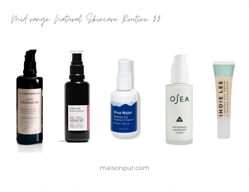 A lineup of mid-priced natural skincare