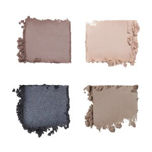 4 pressed eyeshadow swatched in a square